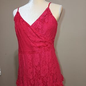 Love, Fire Elegant Red Lace Dress